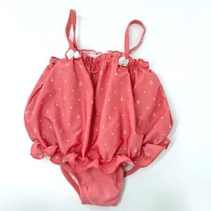 Janie and Jack Coral Anchor Bubble One-Piece Swimsuit